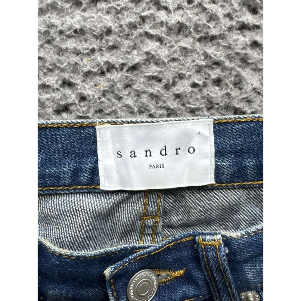 Sandro Paris Droit Slim Fit‎ Low Rise Distressed Denim Jeans Blue Size 27 - Picture 8 of 16